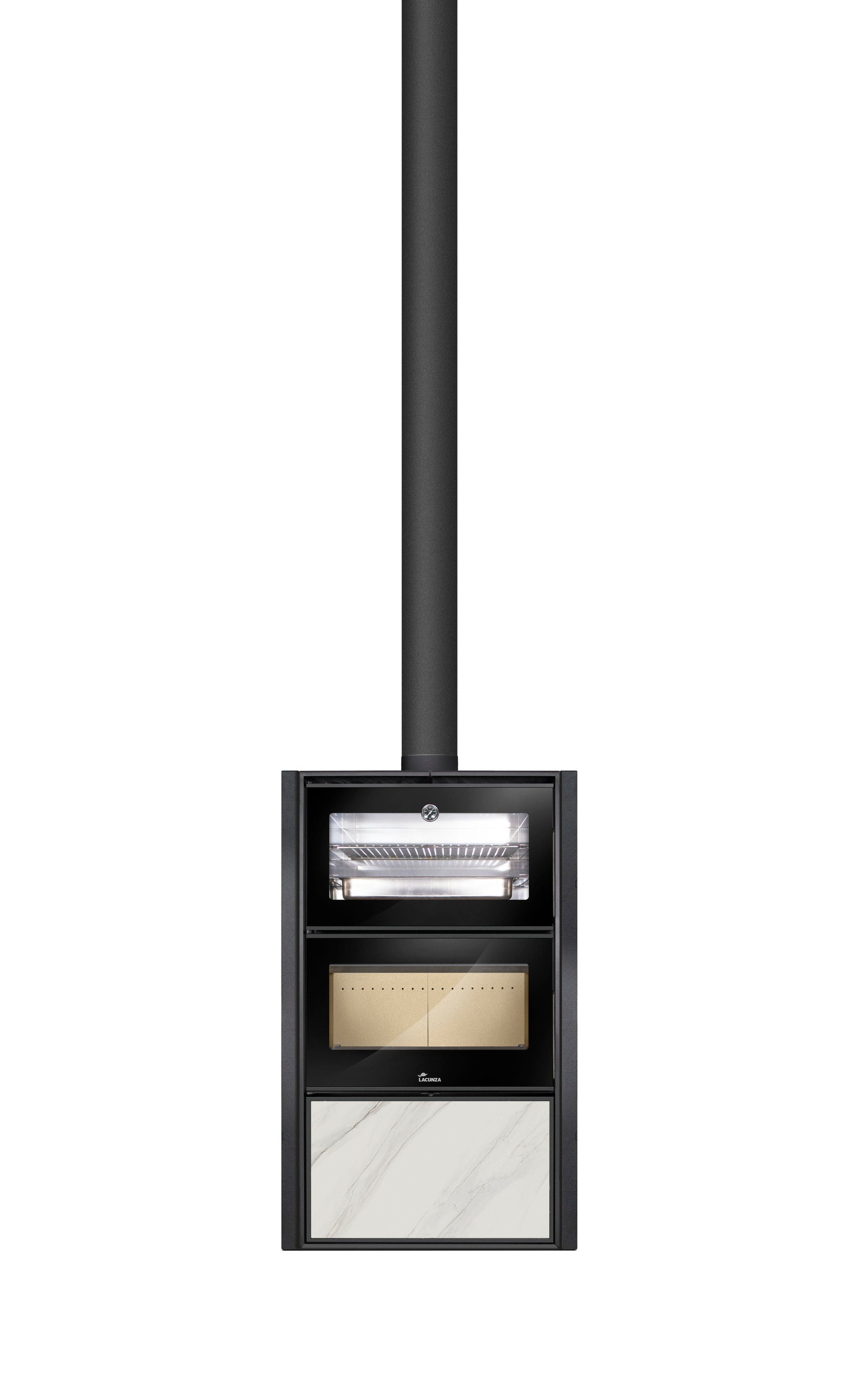 Lacunza BERGEN-B, steel, wood-burning stove, white, with baking oven
