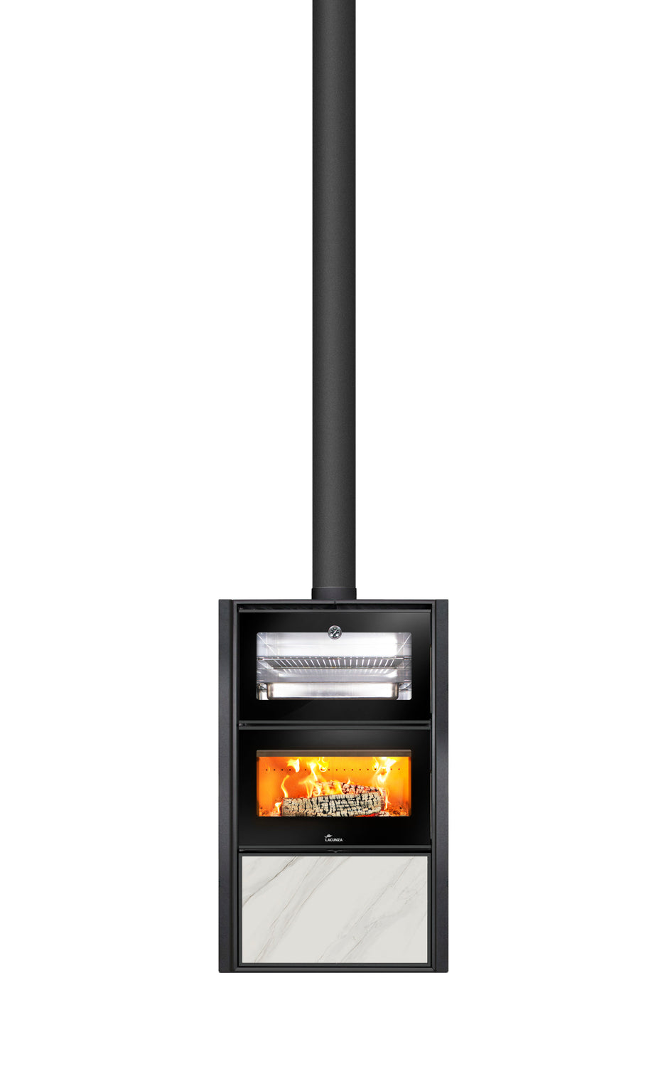 Lacunza BERGEN-B, steel, wood-burning stove, white, with baking oven