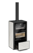 Lacunza BERGEN-B, steel, wood-burning stove, white, with baking oven