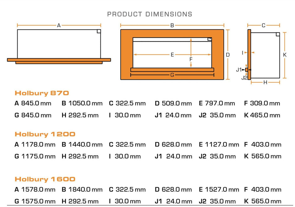 Holbury dimensions