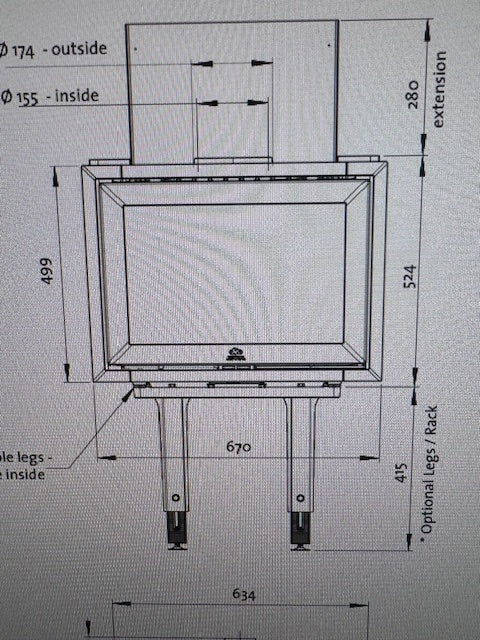 Reguliuojamų kojų komplektas,skirtas JØTUL I 520