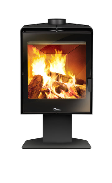 Lacunza ATLANTIC 611R, steel, wood-burning stove, black, corner, on a leg