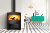 Lacunza BRISTOL, wood-burning, cast iron stove, black