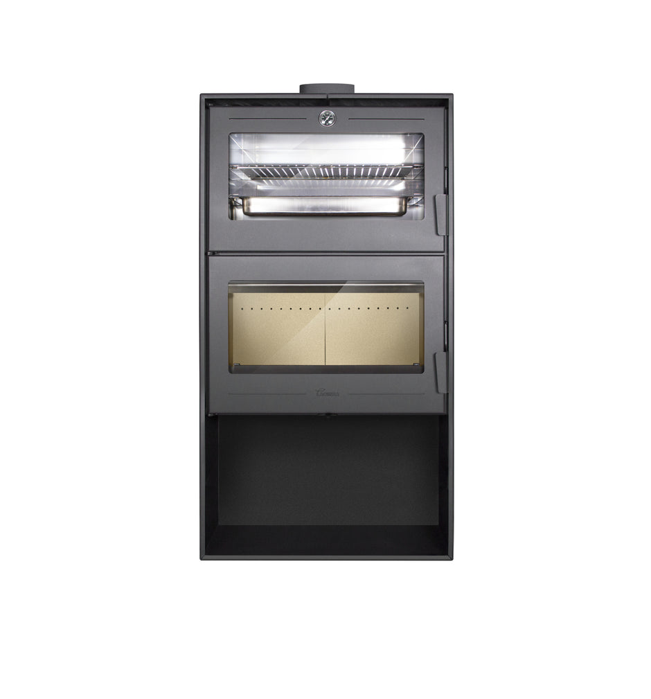 Lacunza OSLO steel stove with larger baking oven, black