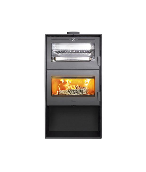 Lacunza OSLO plieninė krosnelė su didesne kepimo orkaite, juodos spalvos