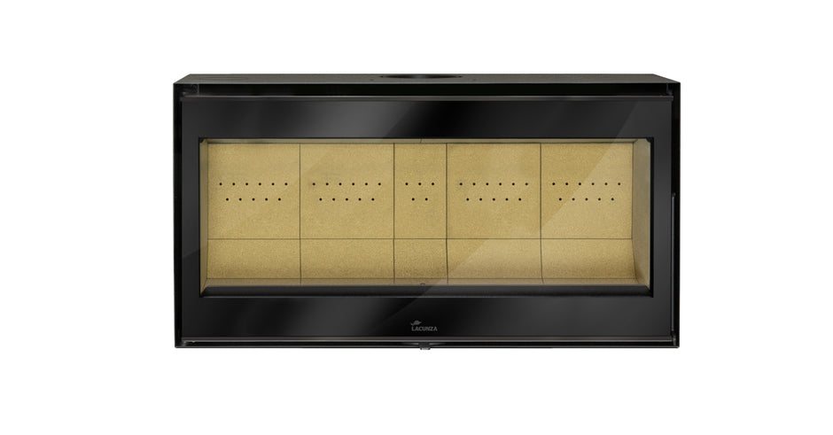 Lacunza ADOUR 1000 ST, plieninis, malkinis židinio ugniakuras, tiesiu stiklu, juodos spalvos