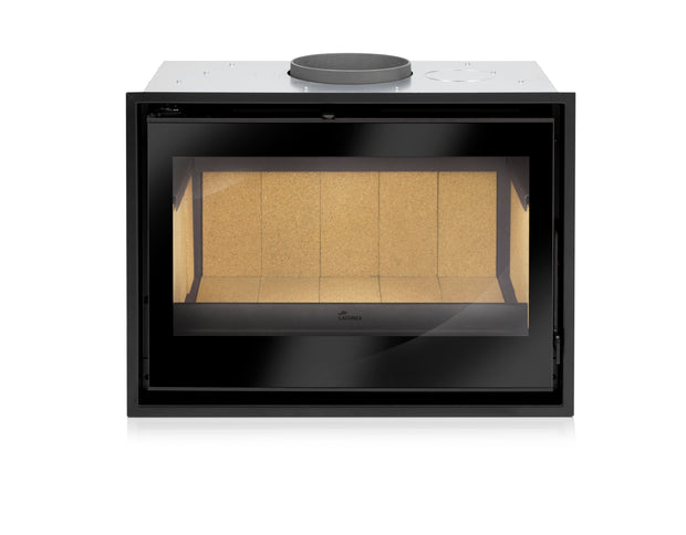 Lacunza AROA 700, plieninis, malkinis židinio ugniakuras, A++ klasės namams, su švaraus stiklo sistema