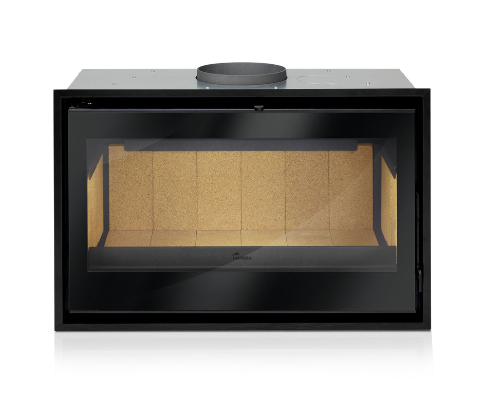 Lacunza AROA 800, steel, wood-burning fireplace insert, for A++ class homes, with clear glass system