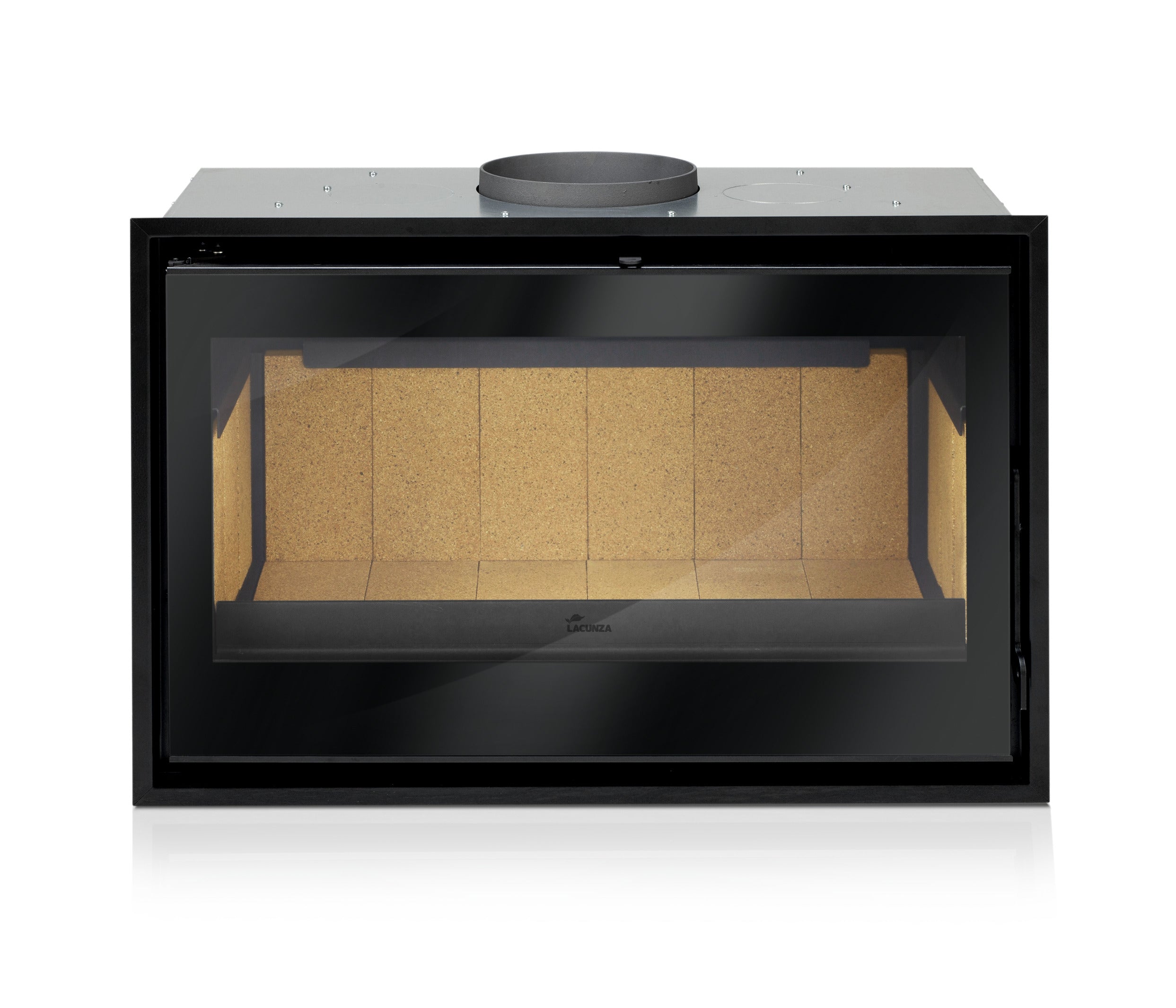 Lacunza AROA 800, steel, wood-burning fireplace insert, for A++ class homes, with clear glass system