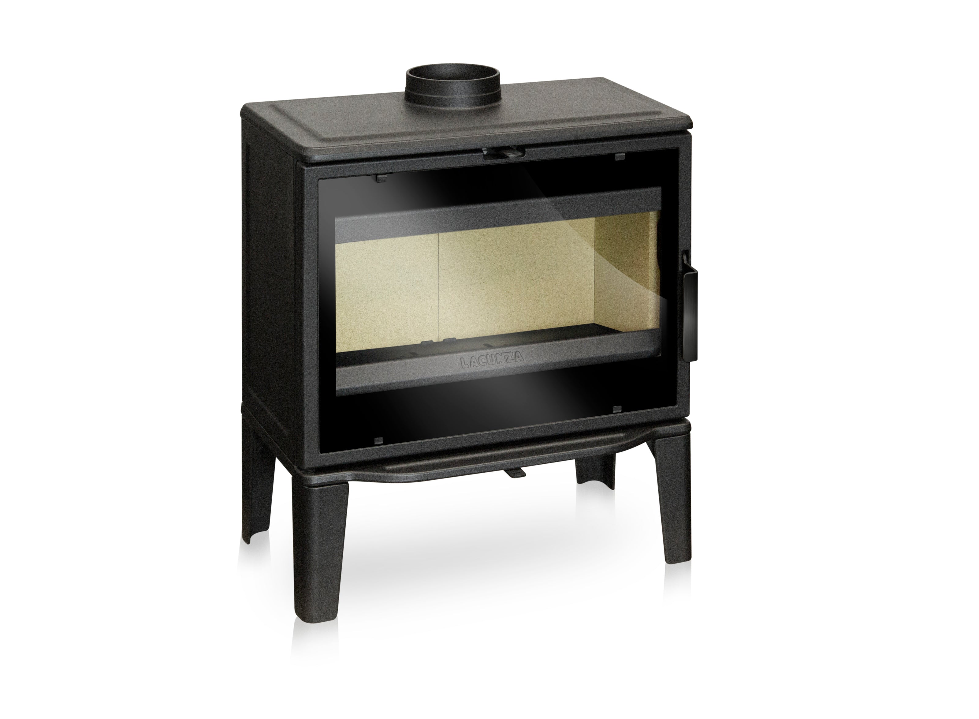 Lacunza BIARRITZ, wood-burning, cast iron stove, black