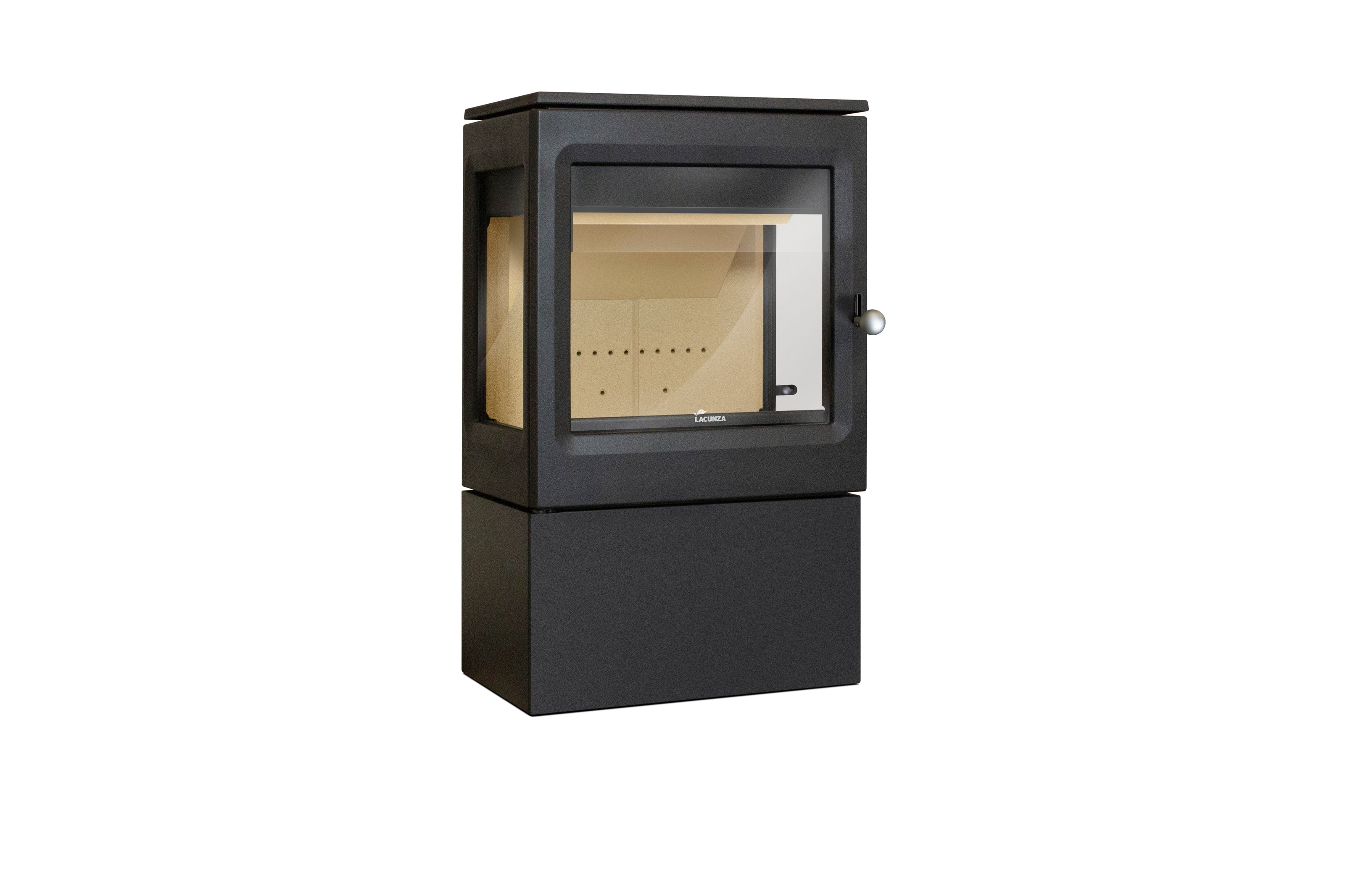 Lacunza GARDE, wood-burning, cast iron stove, black with side windows