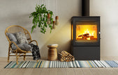 Lacunza GARDE, wood-burning, cast iron stove, black with side windows