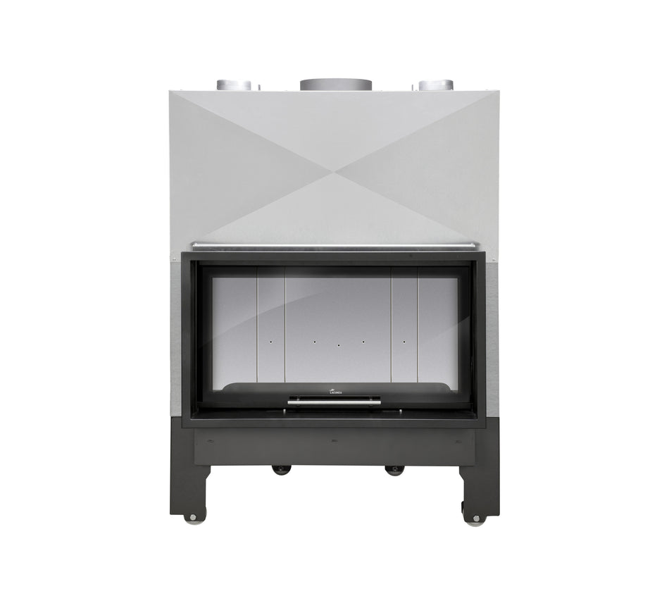 Lacunza ITACA ECO 100 – malkinis plieninis židinys su pakeliamu stiklu