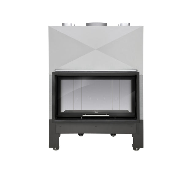 Lacunza ITACA ECO 100 – malkinis plieninis židinys su pakeliamu stiklu