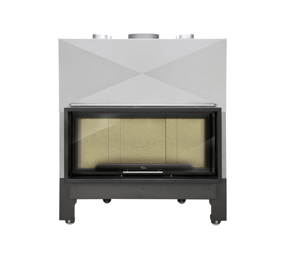 Lacunza ITACA ECO 120 – malkinis plieninis židinys su pakeliamu stiklu