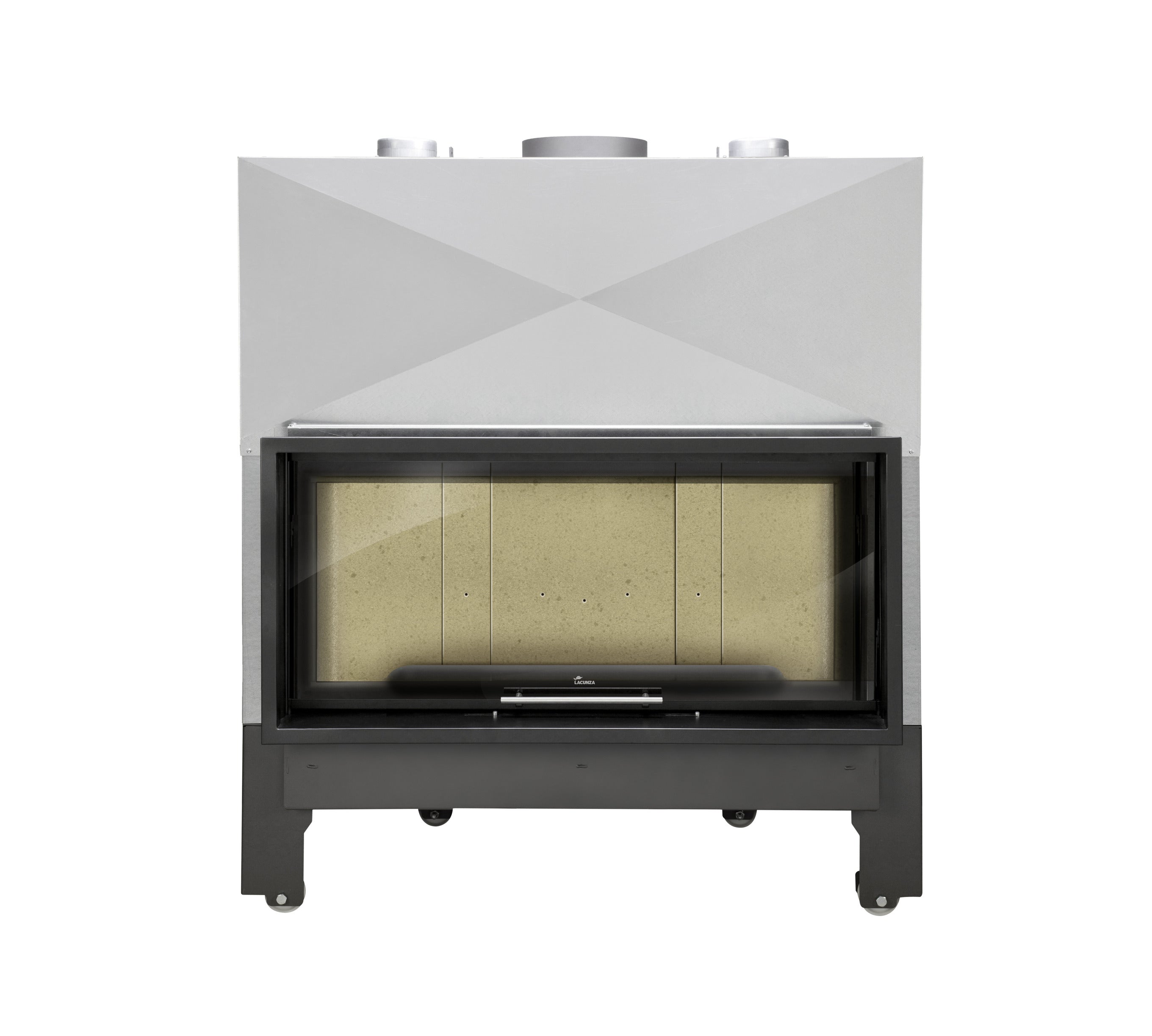 Lacunza ITACA ECO 120 – malkinis plieninis židinys su pakeliamu stiklu