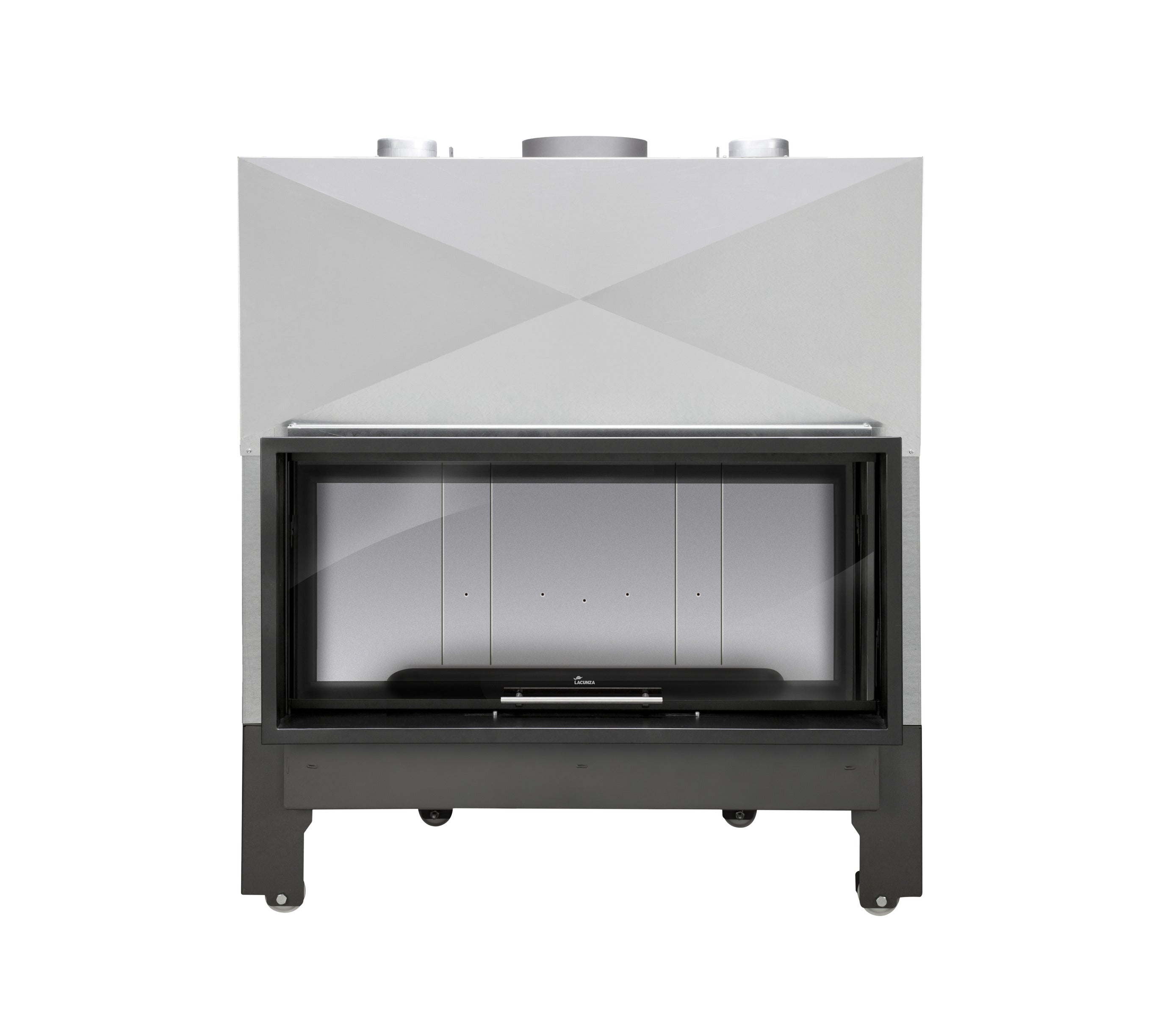 Lacunza ITACA ECO 120 – malkinis plieninis židinys su pakeliamu stiklu