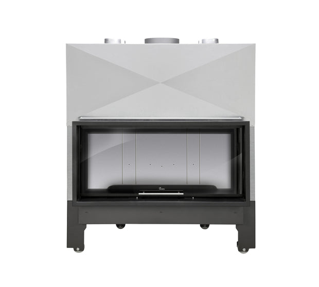 Lacunza ITACA ECO 120 – malkinis plieninis židinys su pakeliamu stiklu