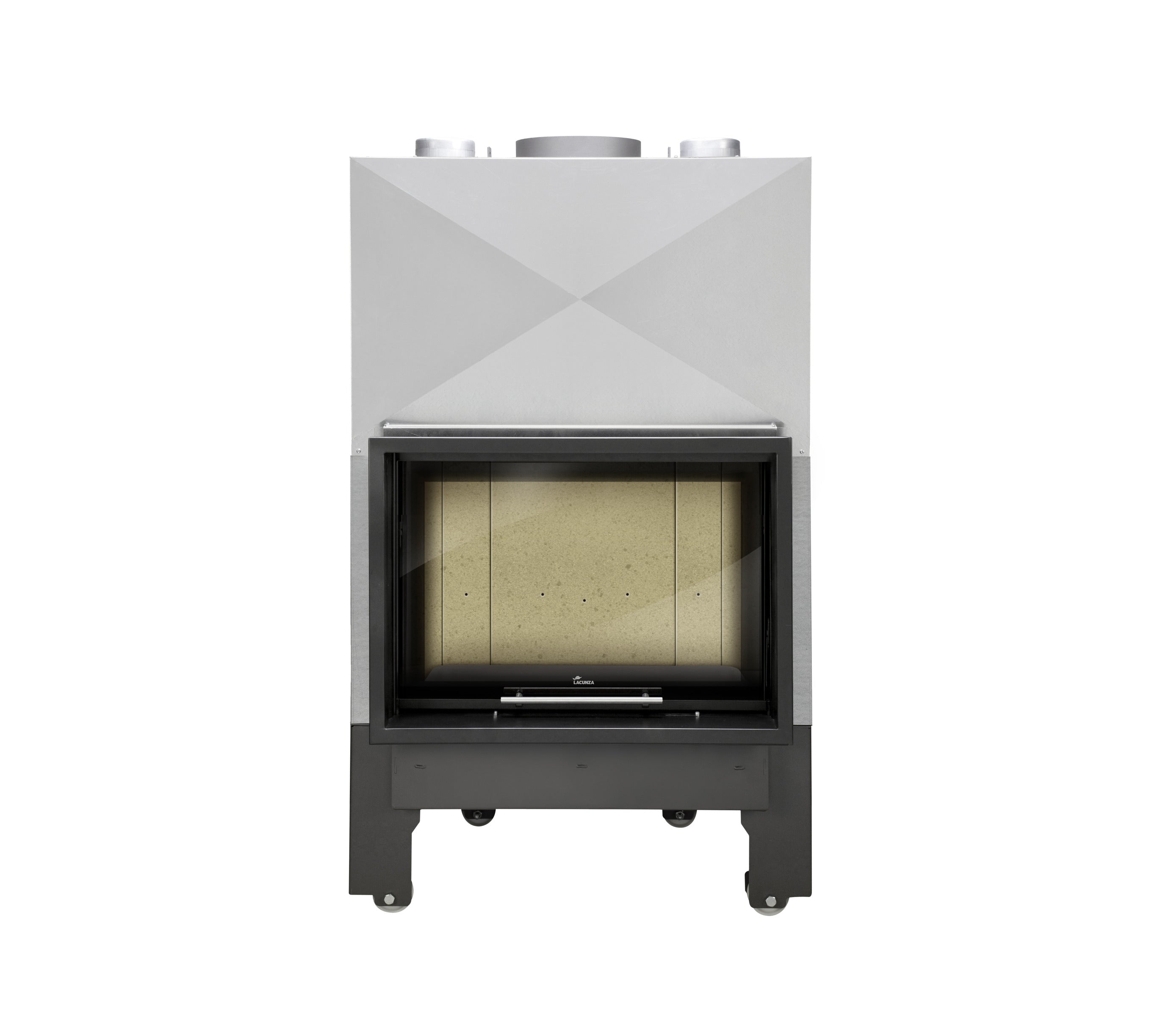 Lacunza ITACA ECO 80 – malkinis plieninis židinys su pakeliamu stiklu