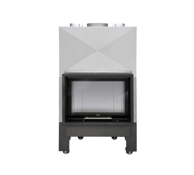 Lacunza ITACA ECO 80 – malkinis plieninis židinys su pakeliamu stiklu