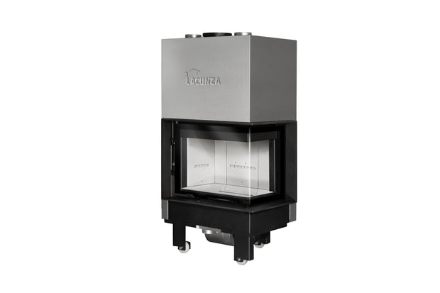 Lacunza IZARO 60 CLD B – malkinis plieninis židinys su kampiniu stiklu ir balta degimo kamera