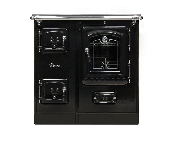 Lacunza LIS 5T, kitchen, wood-burning stove, black, with cast iron hob and baking oven