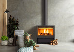 Lacunza LEON, wood-burning, steel-cast iron stove, black