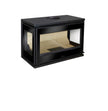 Lacunza PARIS 700 CLID Mural hanging steel wood-burning stove with three-glass design