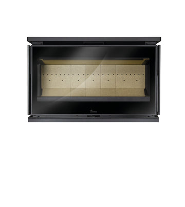 Lacunza PARIS 800 CLID Mural hanging steel wood-burning stove with three-glass design