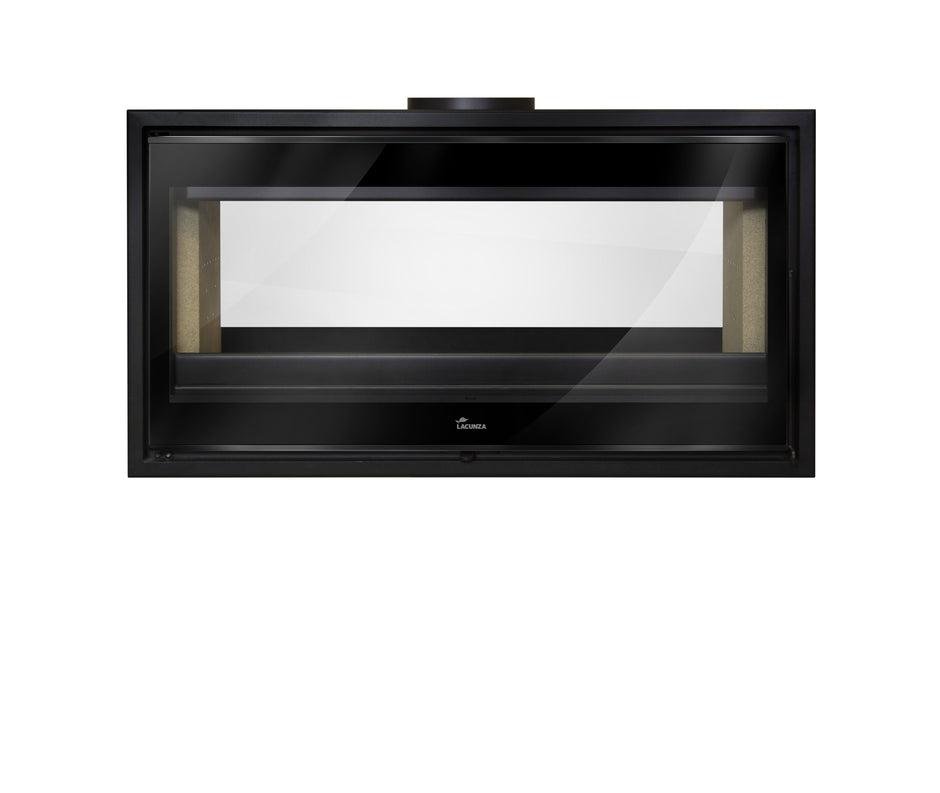 Lacunza VERONA 1000, steel, wood-burning stove, black, freestanding, two-sided