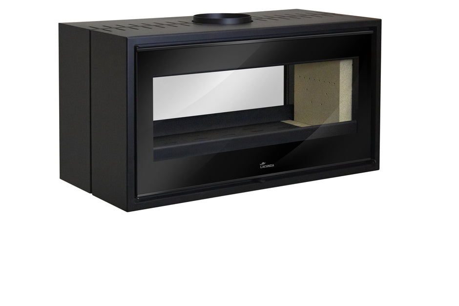 Lacunza VERONA 1000, steel, wood-burning stove, black, freestanding, two-sided