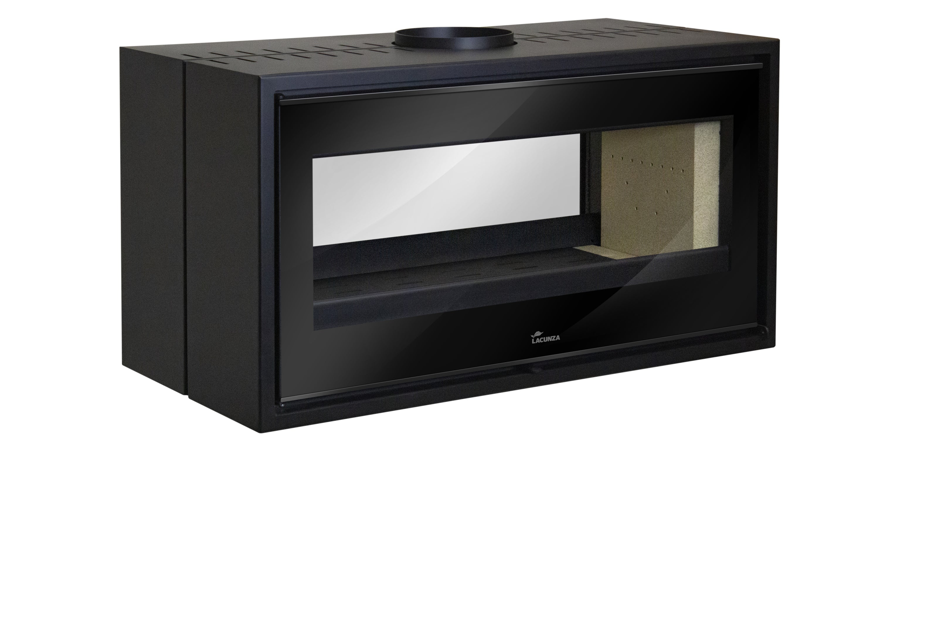 Lacunza VERONA 1000, steel, wood-burning stove, black, freestanding, two-sided