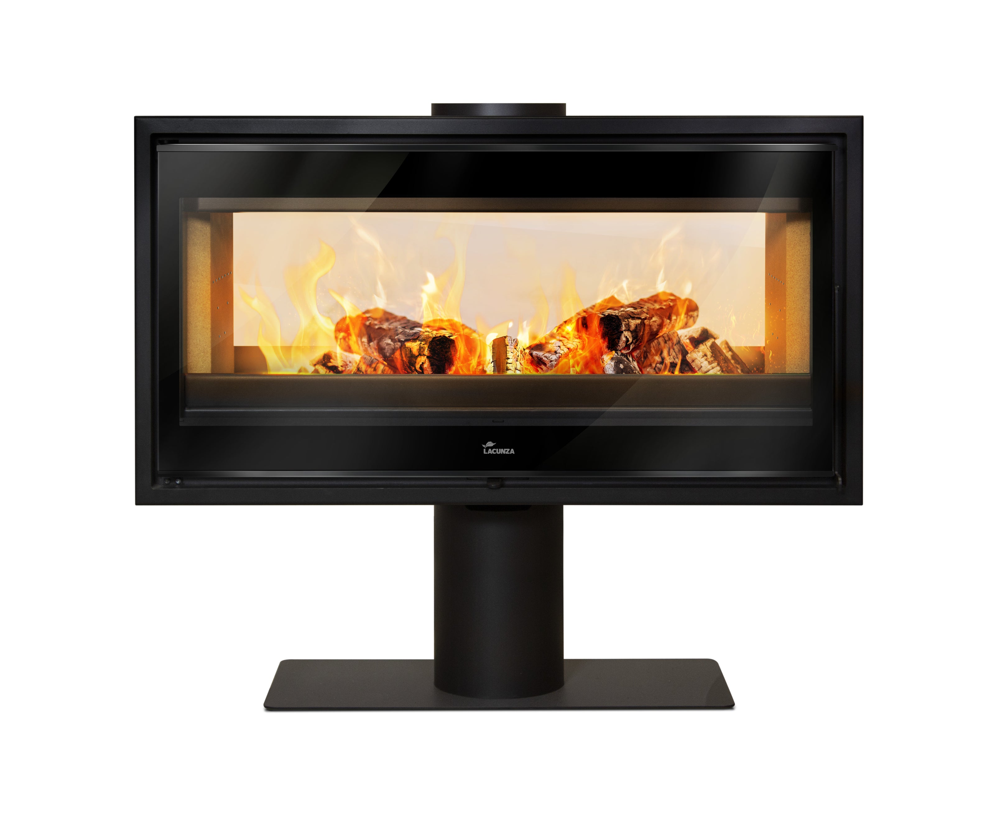 Lacunza VERONA 1001, steel, wood-burning stove, black, standing, two-sided