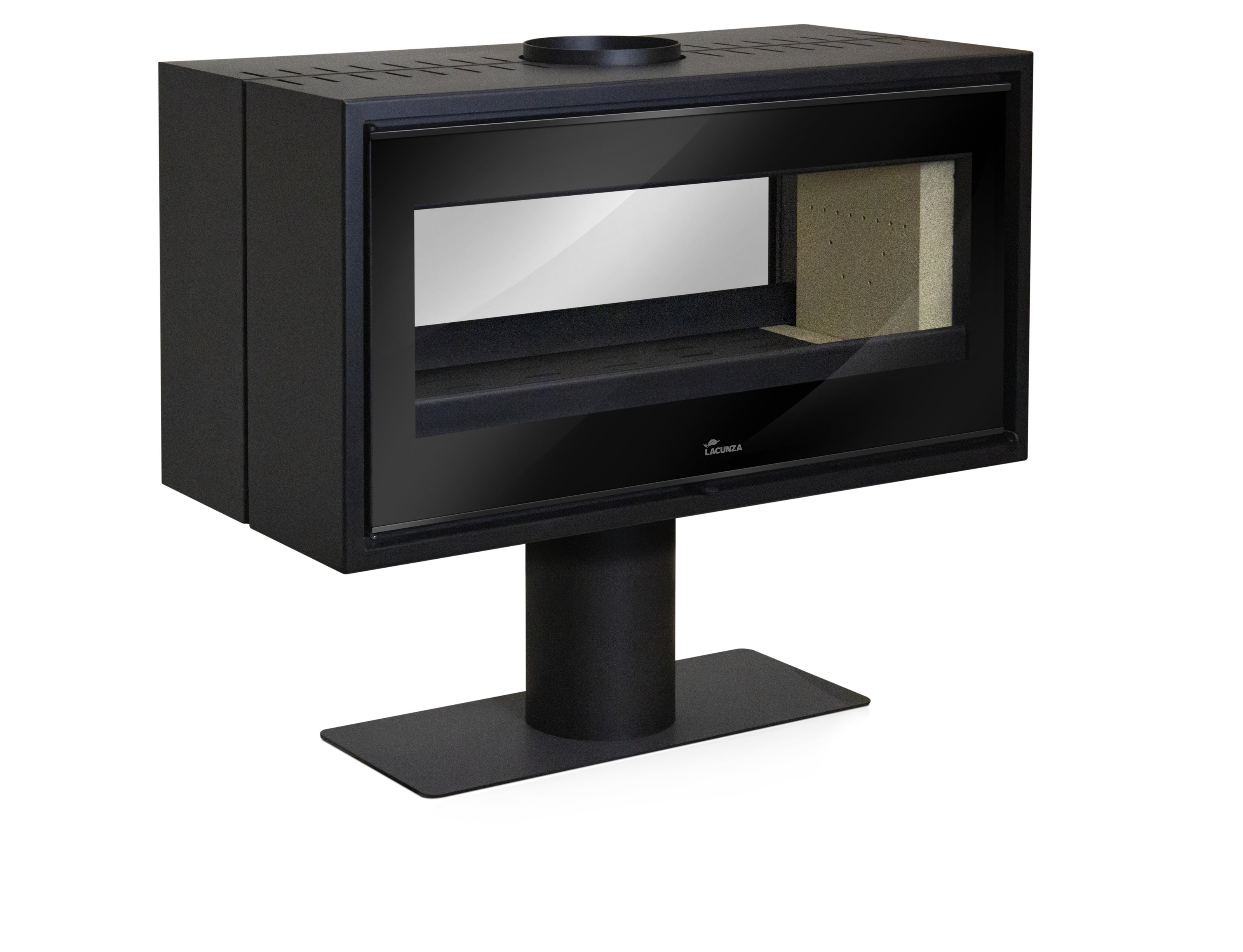 Lacunza VERONA 1001, steel, wood-burning stove, black, standing, two-sided
