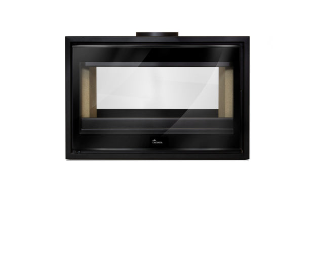 Lacunza VERONA 800, plieninis malkinis židinys, juodos spalvos, pastatomas, dviejų pusių