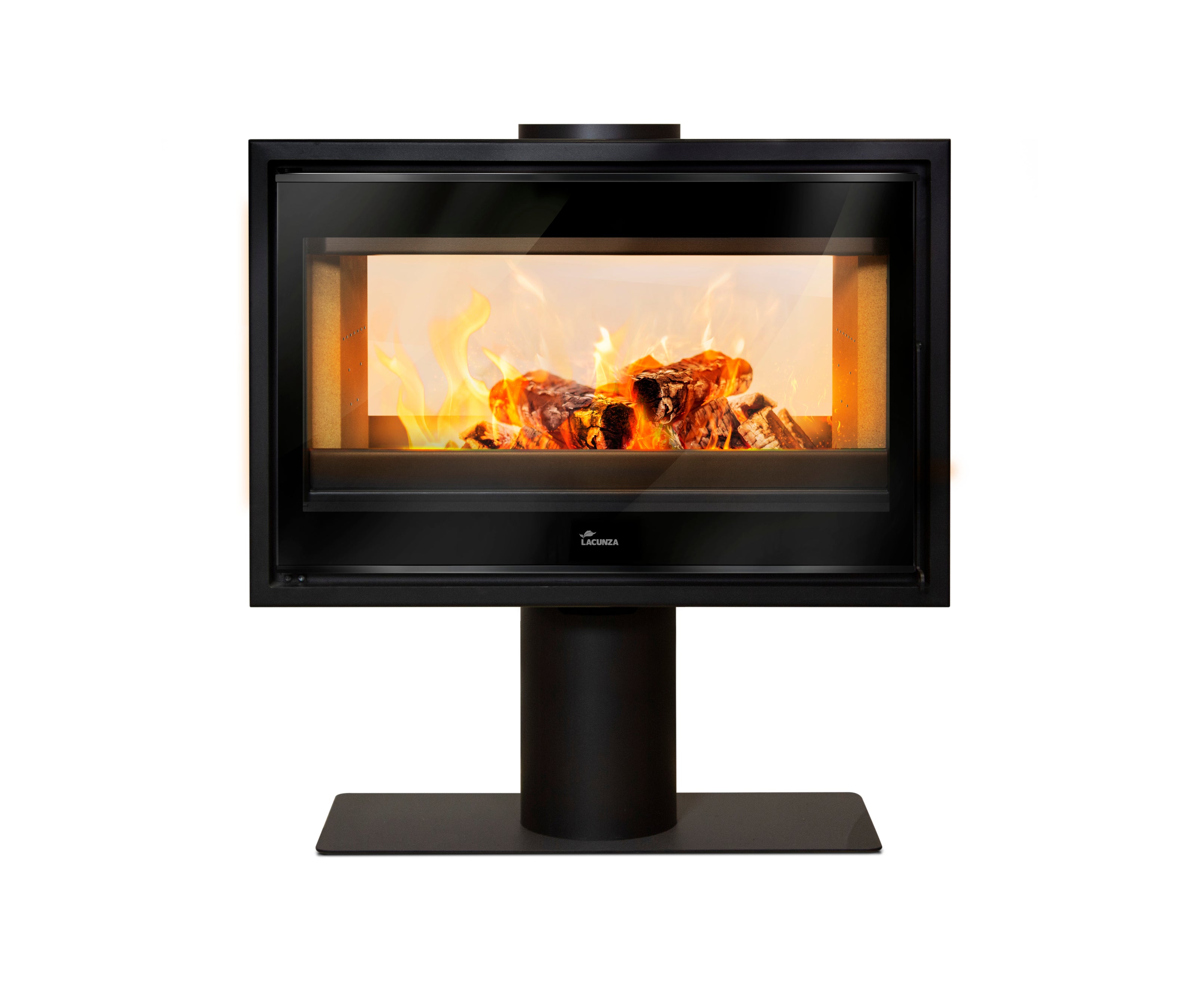 Lacunza VERONA 801, steel, wood-burning stove, black, standing, two-sided