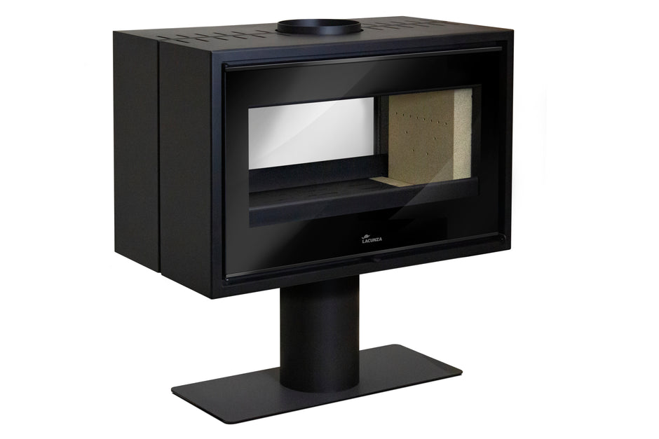 Lacunza VERONA 801, steel, wood-burning stove, black, standing, two-sided