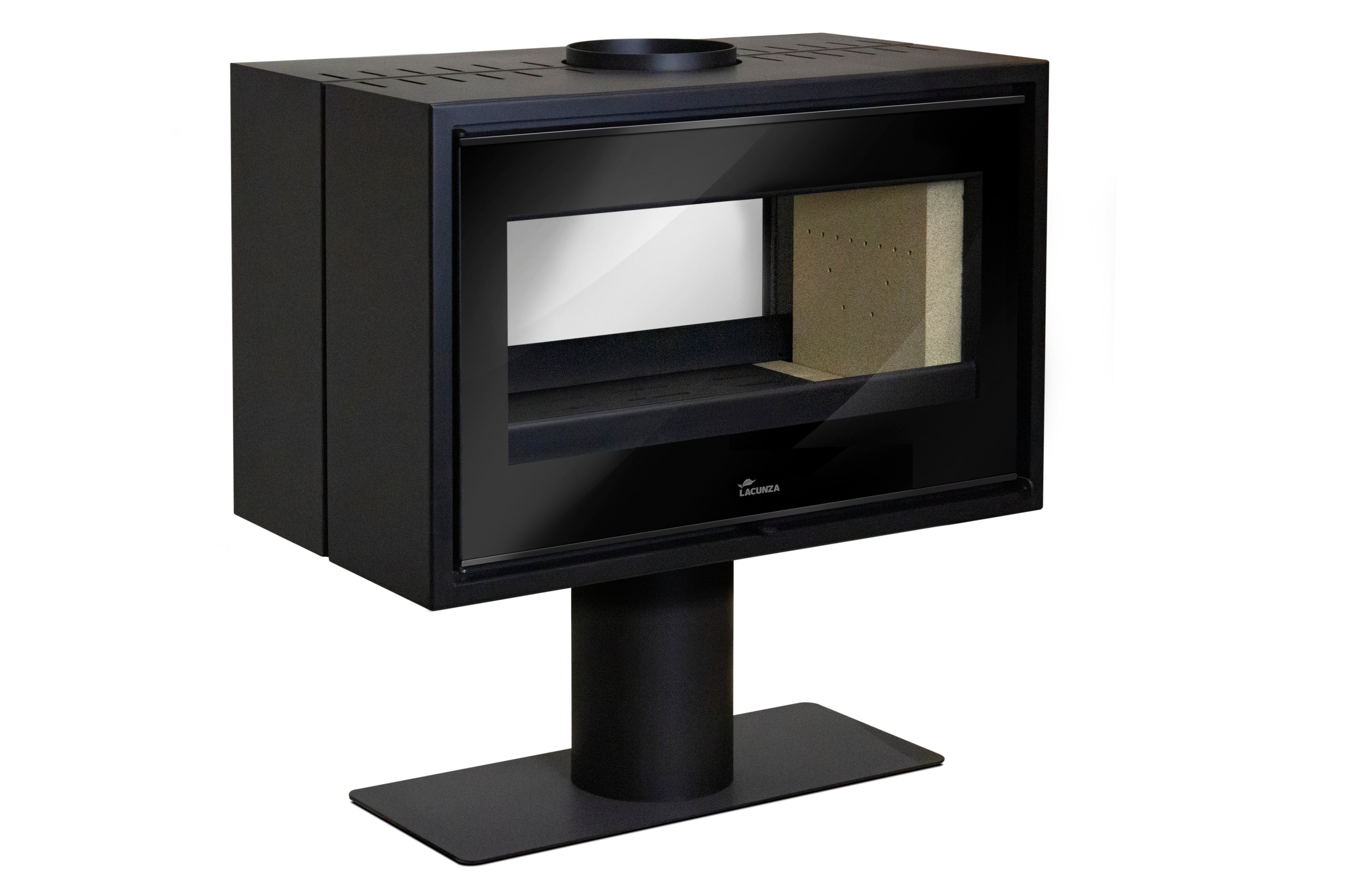 Lacunza VERONA 801, steel, wood-burning stove, black, standing, two-sided