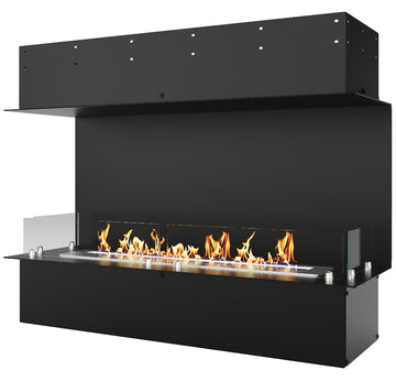 Biofireplace LACUNZA LUMIN 1100 CLID, black, with smooth back and side glass