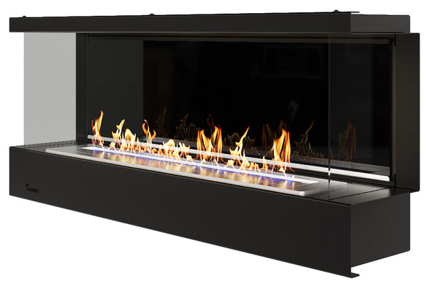 Biožidinys LACUNZA LUMIN Mural 1100 G, juodos spalvos, su stiklo nugarėle ir šoniniais stiklais