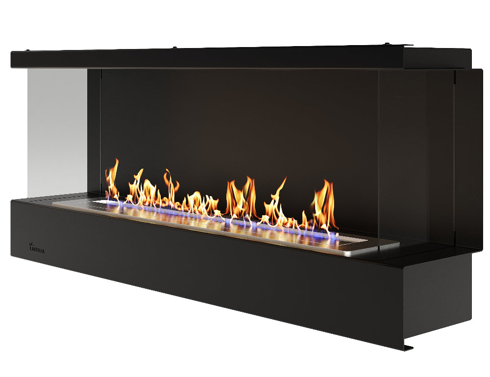 Biožidinys LACUNZA LUMIN Mural 1100, juodos spalvos, su lygia nugarėle ir šoniniais stiklais