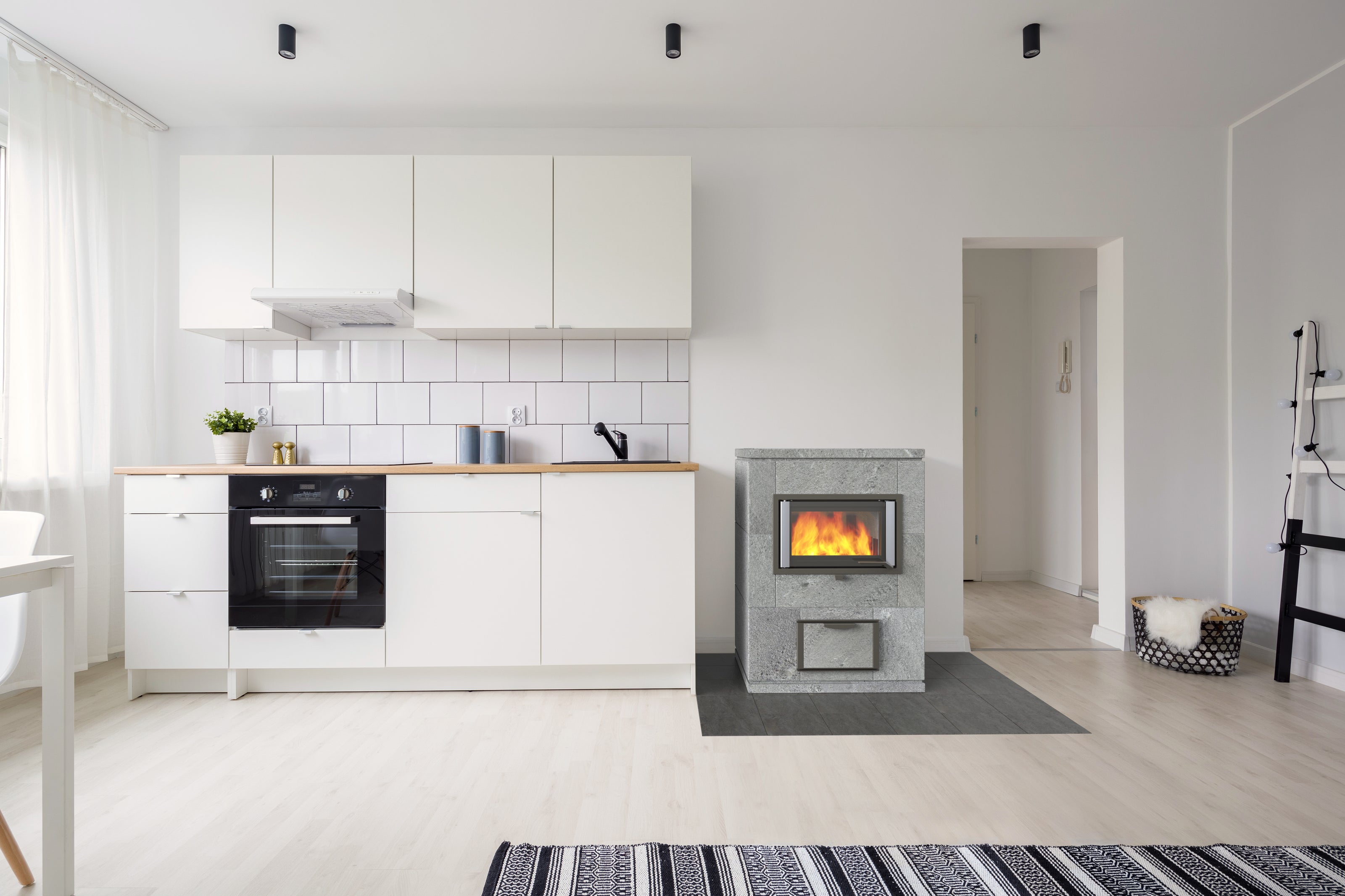 Akumuliacinė muilo akmens krosnis ANNI CERAMIC BLANCO