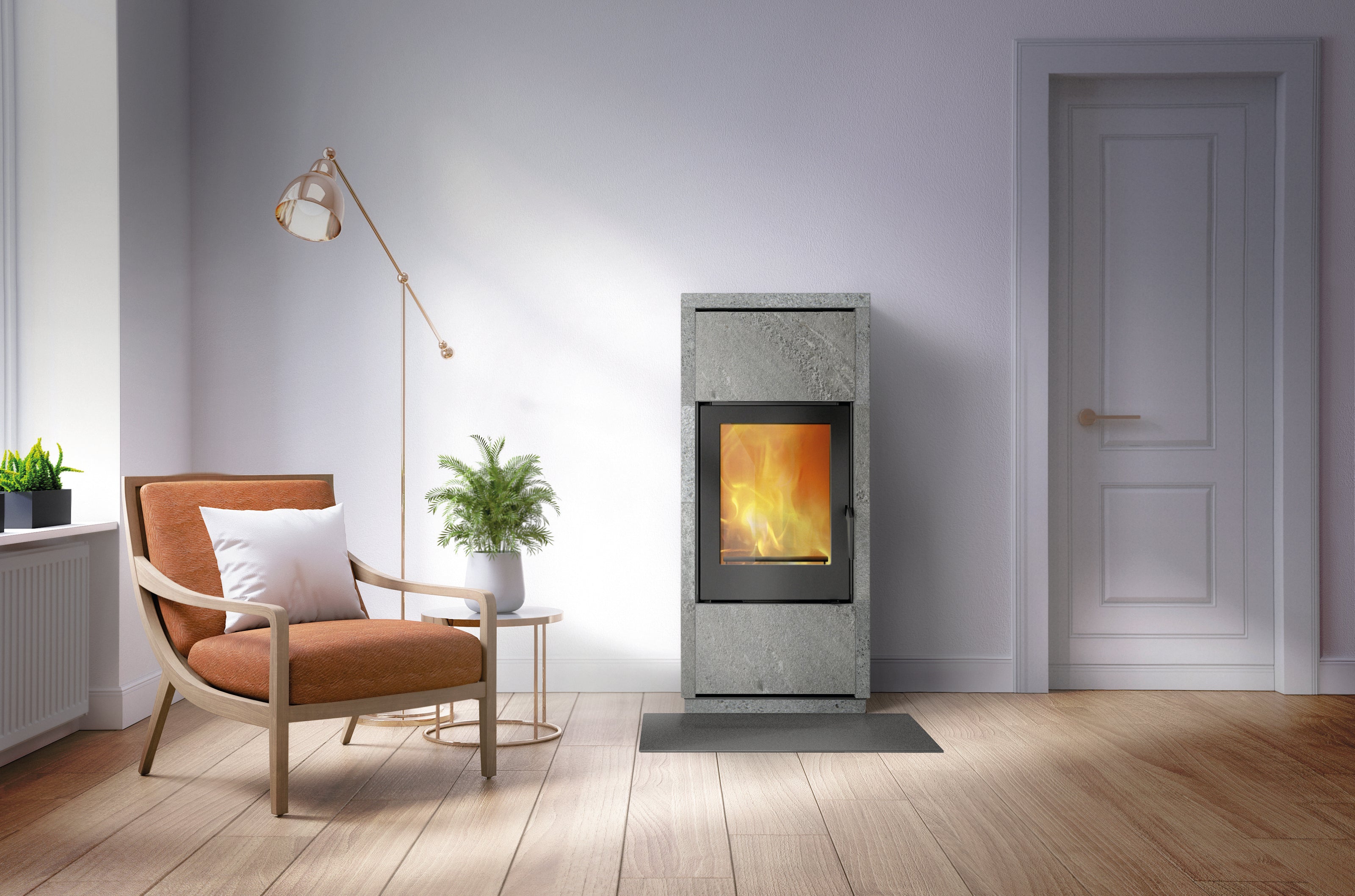 Oven NUNNAUUNI DEKO 2 DUE C 1, with curved glass, soapstone finish