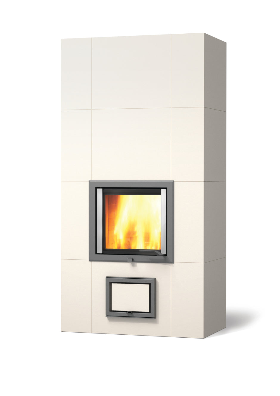 Akumuliacinis muilo akmens židinys NUNNAUUNI BLANKA CERAMIC BLANCO, su keramikos apdaila