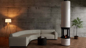 Fireplace TRAFORART OLYMPIA four glasses