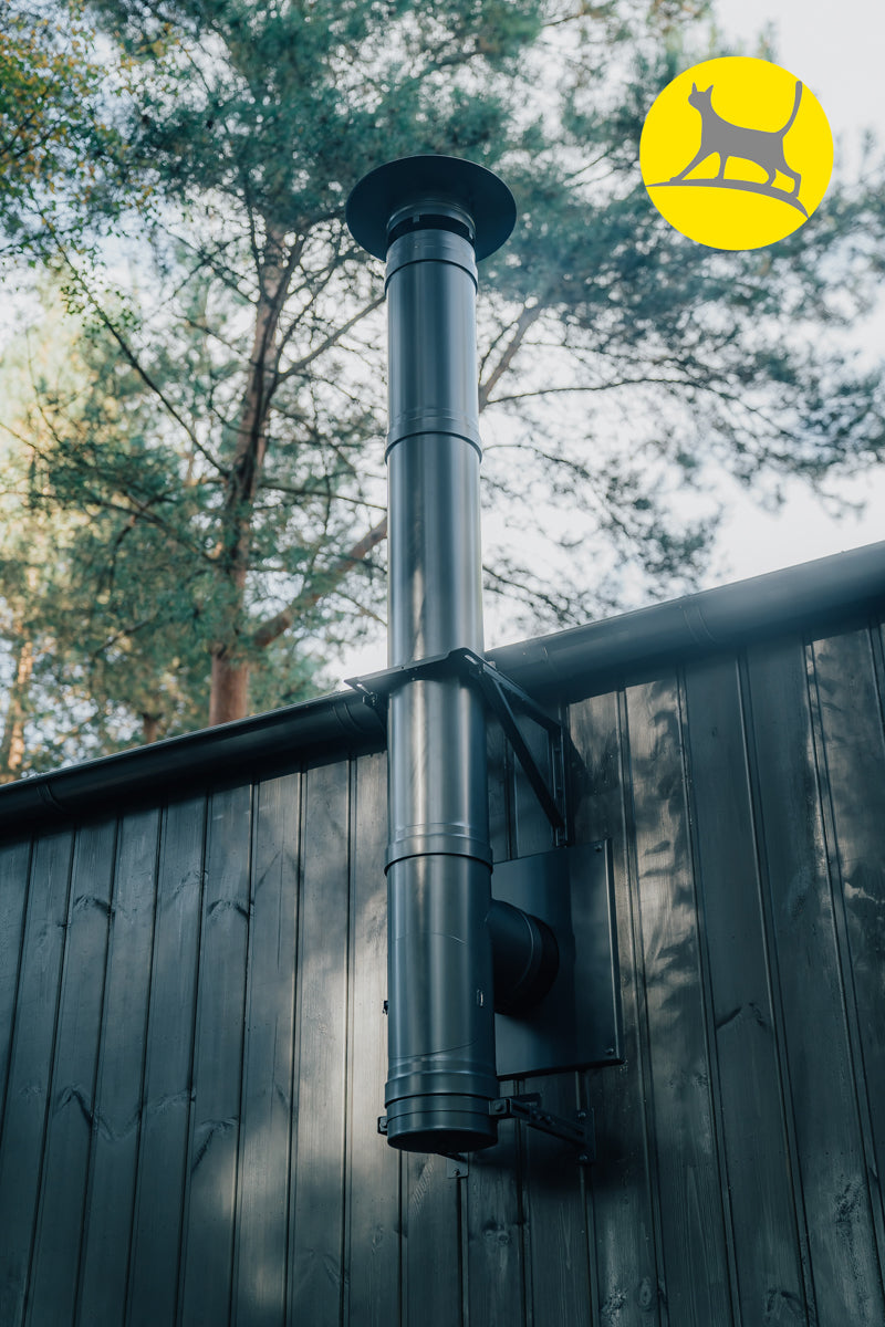Plieninis izoliuotas kaminas DUALINOX WG 50, Ø150 – skirtas montuoti per sieną