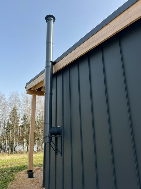 Plieninis izoliuotas kaminas DUALINOX WG 50, Ø150 – skirtas montuoti per sieną