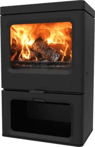 Plieninė krosnelė Charnwood Skye E 700, automatinis valdymas, juodos spalvos